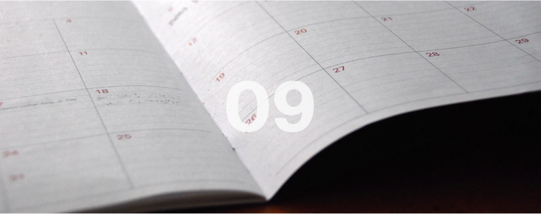 September 2019 calender about the stock markets